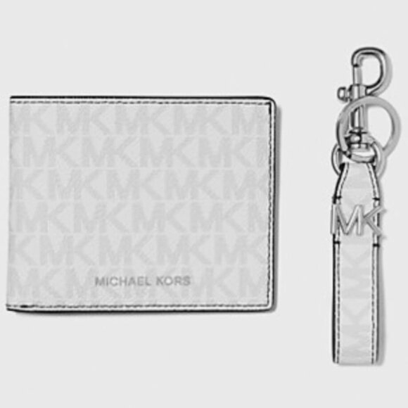 Michael Kors White and Gray Logo Box Michael Kors Billfold Wallet Box Set White Gray Logo  main image 4